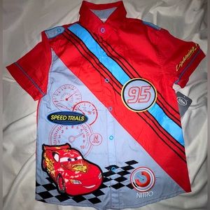 Boys Lightning McQueen Snap Button down, Size: 9/10